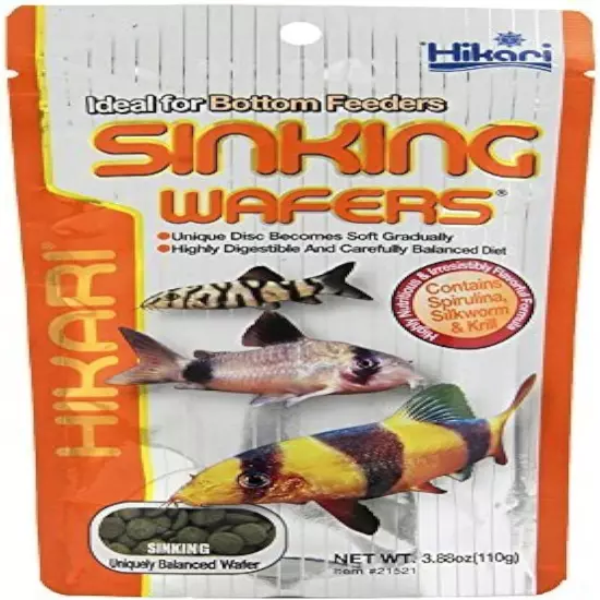 Hikari Tropical Sinking Wafers for Catfish, Loaches and Bottom Feeders 3.88 Ounc