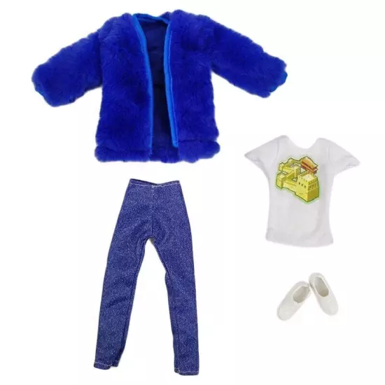 Blue Fur 1/6 Doll Clothes For Boy Doll Outfits Jacket T-shirt Pants Shoes