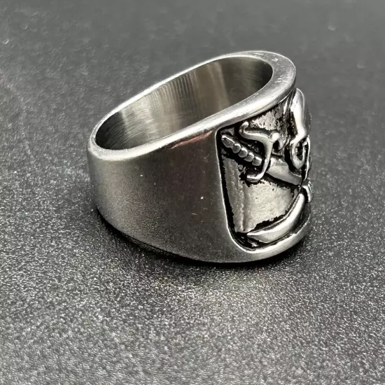 Skull and Cross Swords Ring Size 11-1/2 Pirate Goth Jewelry Thick Used