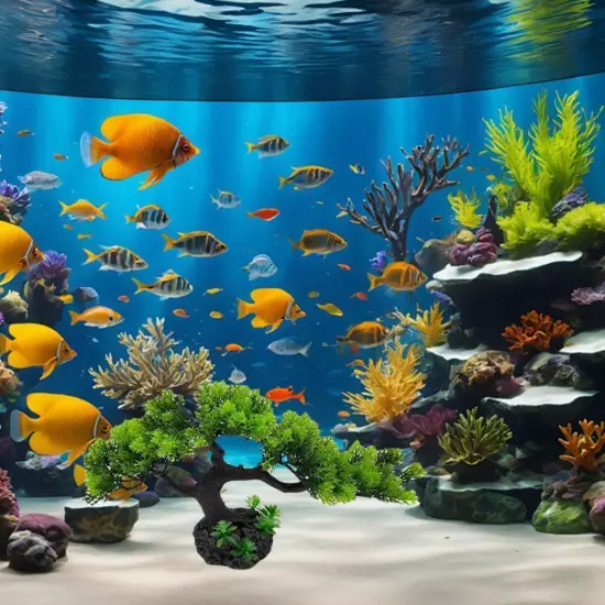 1* Artificial Fish Tank Simulation Water Plan X4Y9