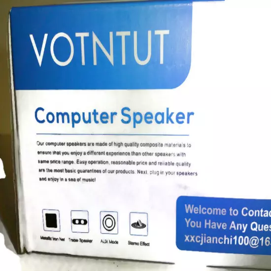 Votntut Computer Desktop Speaker EL003A USB Mode Black BRAND NEW