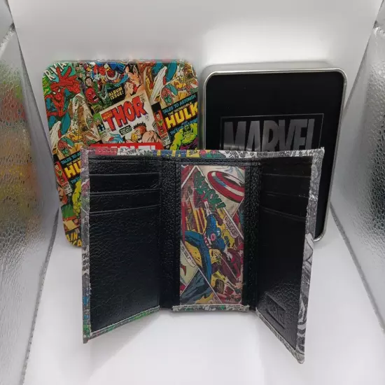  MARVEL COMICS Captain America TRIFOLD Leather Wallet Limited Edition Tin