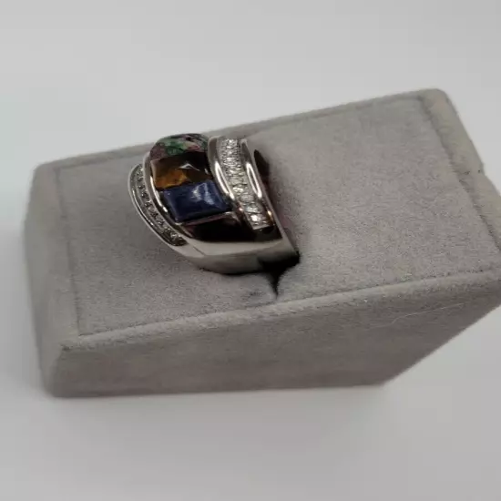 Men's Stainless Steel Size 9 Multi-Gem Ring :) :) So Cool!