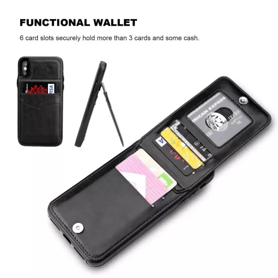 iPhone Xs Max Case Wallet with Credit Card Holder, Premium Leather Magnetic C...