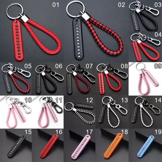 Car Anti Lost Phone Number Tag Plate Key Ring Pendant Number Card KeyRing pet