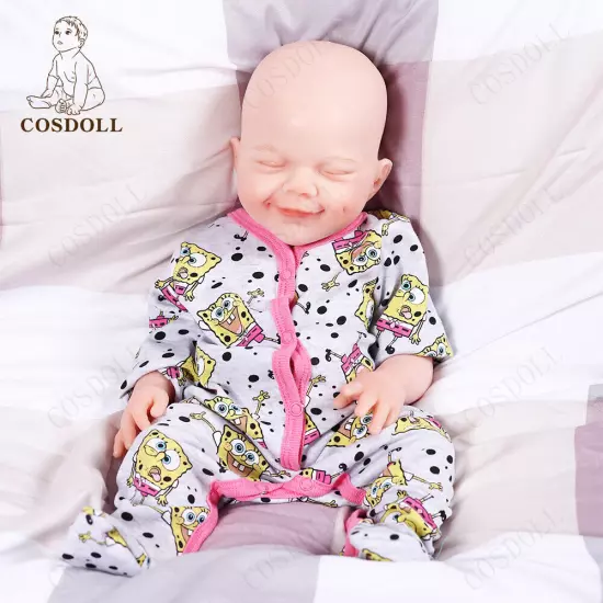 COSDOLL 18.5" Drink-wet System Smiley Girl Reborn Baby Dolls Full Silicone Dolls