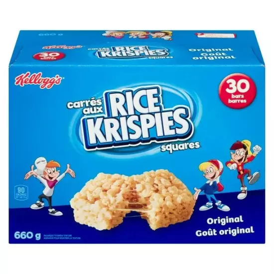 Kellogg's Rice Krispies Square Bars 660g Jumbo Pack-Original, 30 Cereal Bars