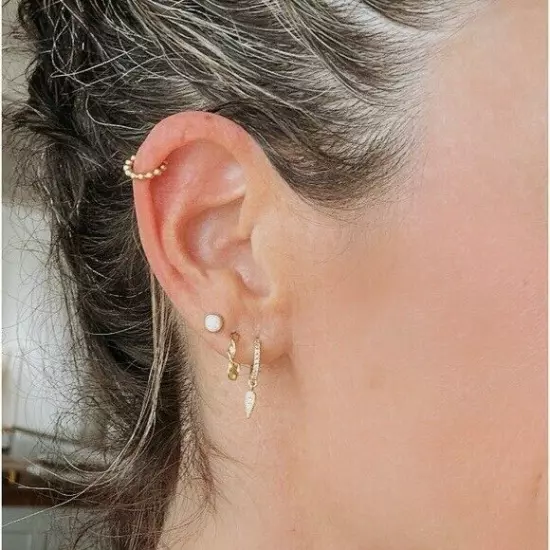 Beaded Ear Cuff Gold Cartilage Cuff Earring NO PIERCING Non-tarnish Earring CUTE