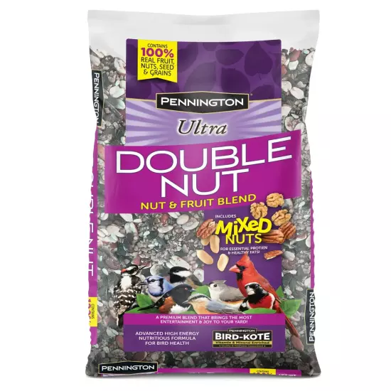 Pennington Ultra Double Nut & Fruit Blend, Wild Bird Seed and Feed, 10 lb