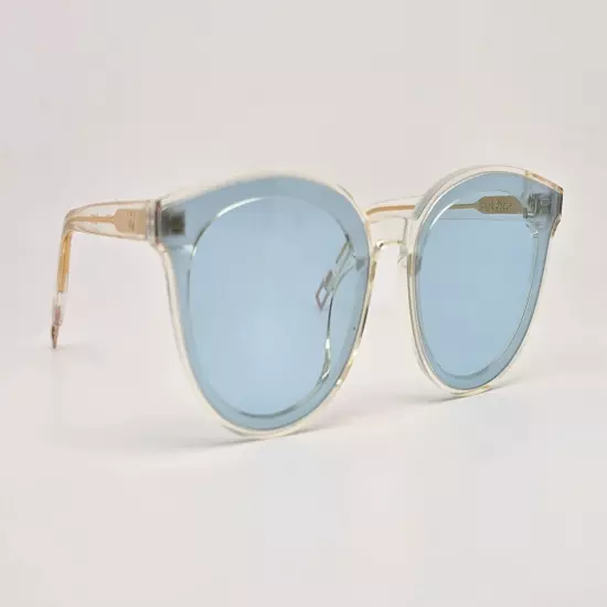 Gentle Monster Flatba Black Peter C1 Clear Gold Frame Light Blue Lens Sunglasses