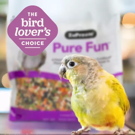 ZuPreem Pure Fun Bird Food for Parrots & Conures, 2 lb - Blend of Fruit, Nuts