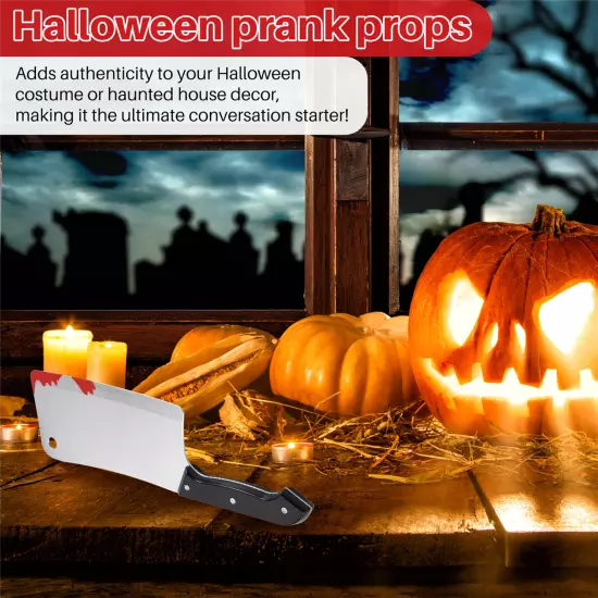 Bloody Cleaver, Fake Knifes Realistic Kitchen Cleaver Prop for Halloween9618