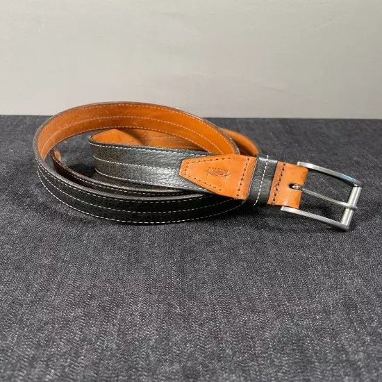 Martin Dingman Belt 36 Full Grain Oil Tanned Black Leather Handmade in USA Mens