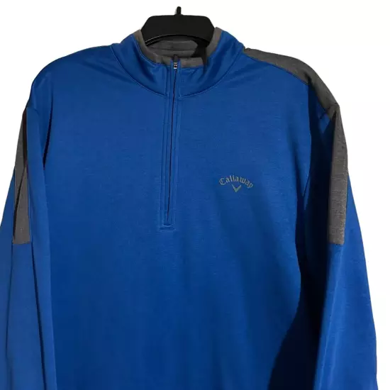 Callaway Men's Quarter Zip Golfing Pullover Peacoat (Blue) Large