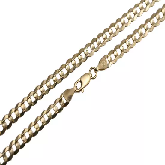 10k Yellow Gold Solid 3mm-12mm Cuban Link Chain Necklace Bracelet 7"-30"