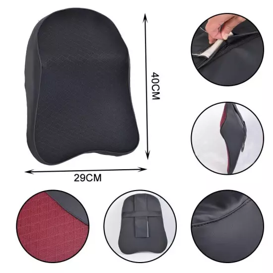 Car Neck Pillow PU Leather Car Pillow Waist Rest Pillow Back Rest Lumbar Cushion