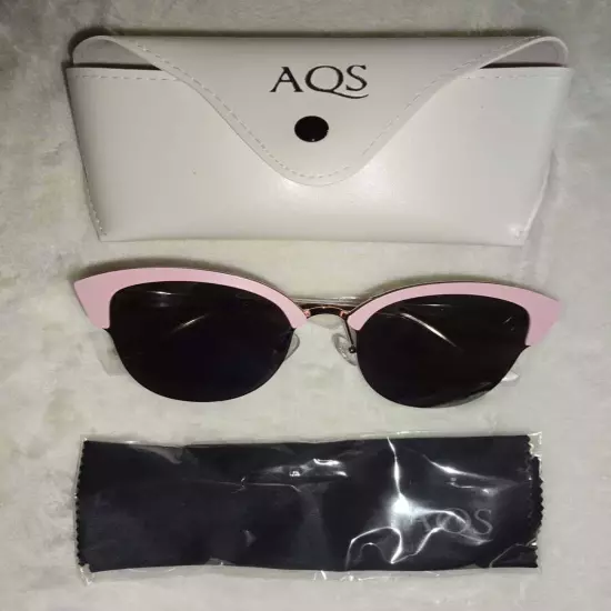 AQS Aquaswiss Cat Eye Sunglasses Pink Gray $149 Mirrored Lens 70-13-145 Italy