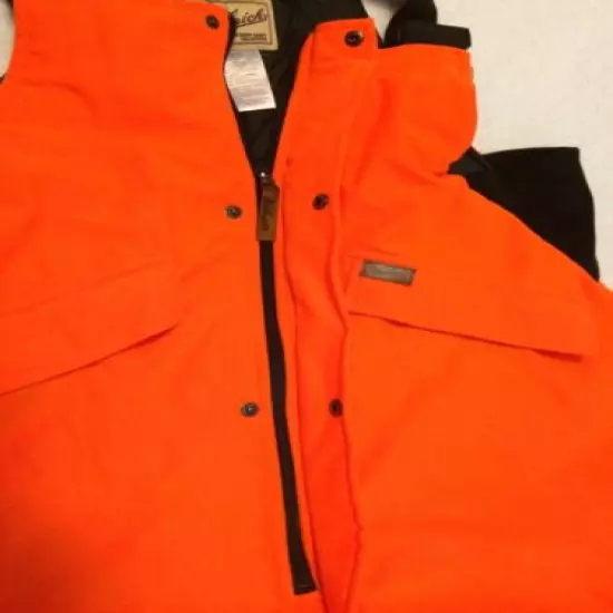 Woolrich Outdoor Hunting Bibs Overalls Waterproof Breathable Mens XL NEON ORANGE