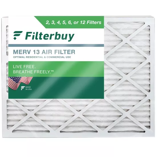 Filterbuy 20x25x4 Pleated Air Filters, Replacement for HVAC AC Furnace (MERV 13)