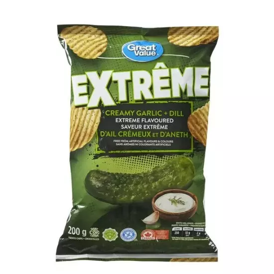 Great Value, Gluten Free Creamy Garlic and Dill Extreme Flavoured- Canada