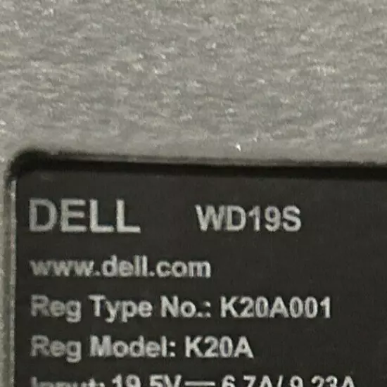 DELL DOCK WD19S K20A001 USB-C Docking Station DOCK