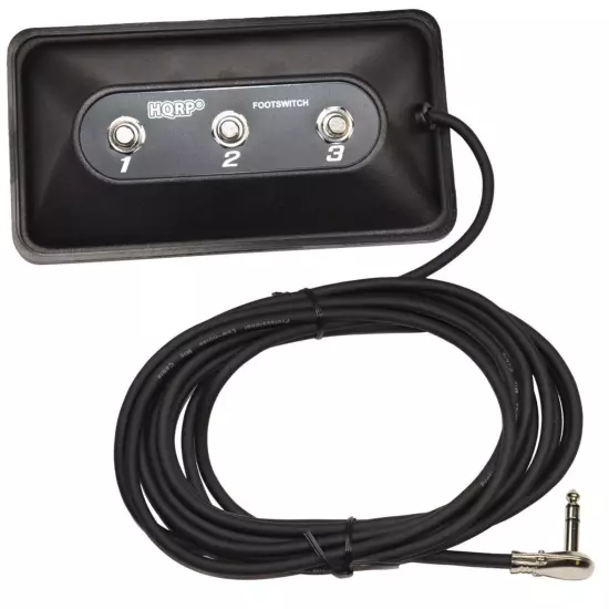 Multipurpose Three-Function Guitar Amp Footswitch with 1/4" Jack plug (3-Button)