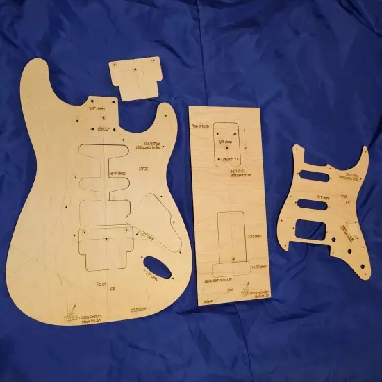 Custom Strat Style HSS Guitar Body Template 4strat Neck Orig Floyd Rose