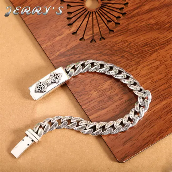 10MM Real 925 Sterling Silver Cuban Link Chain Mens Fashion Hip Hop Bracelet 8.6