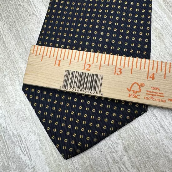 Ermenegildo Zegna Vintage Neck TieGeometric Silk Made Italy Tan Blue