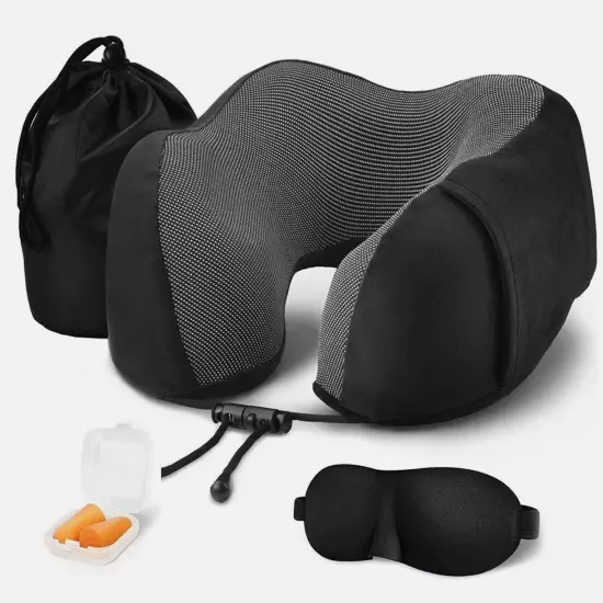 Neck Pillow Travel Pillow, Best Memory Travel Neck Pillow for Airplane Sleeping