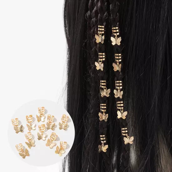 Hair Coil Dreadlocks Beads Cuffs Braiding Clips Twisted Braid Alloy Circle Hoop