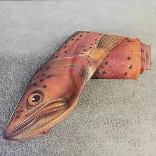 Ralph Marlin Vintage Neck Tie 1986 Rainbow Trout Fish Novelty Tie 54"