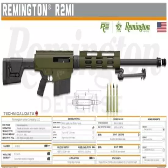 REMINGTON R2MI Banner 3x5ft Poster Rifle Optics Sniper Gun Tactical M548