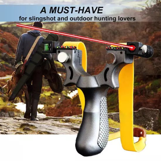 Hunting Professional Catapult Laser Slingshot With Rubber Aim Point Target HOT