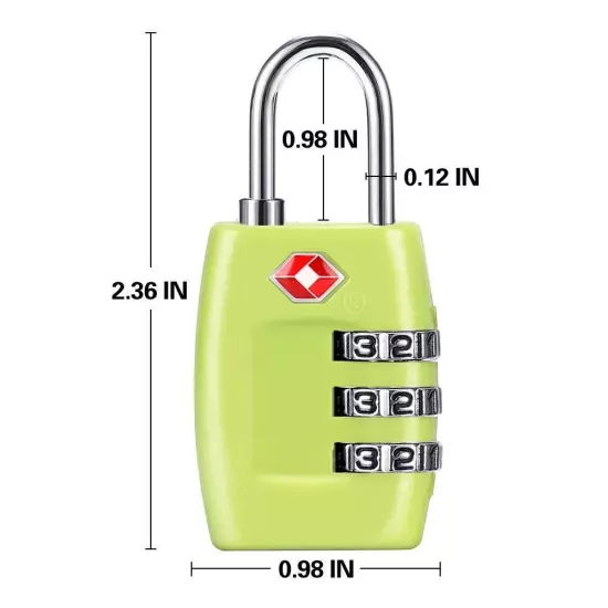 TSA Luggage Locks (4Pack) 3 Digit Combination Padlocks Approved Travel Lo