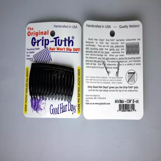 The Original Grip-Tuth® Good Hair Days Tuck Side Combs Made in USA Mix&Match