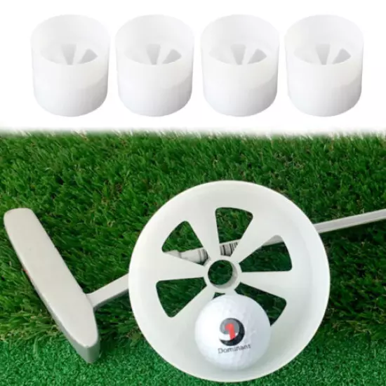 4 Count Golf Putting Green Hole Cup Home Garden Backyard Flagstick Holder