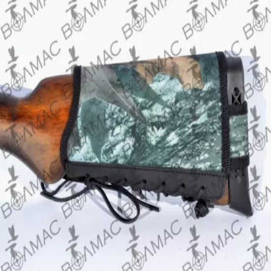 Quality Leather Canvas Rifle Cartridge Holder Ammo Butt stock 6 Pockets.