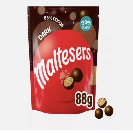 Maltesers Dark Chocolate 30% Less Sugar 3.1 Oz 4 Count