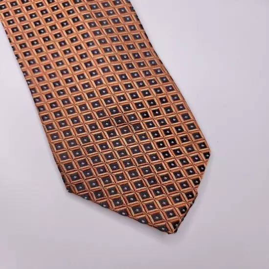 Geoffrey Beene Mens Formal Necktie 58"Lx3.25"W Orange/Black Neck Tie