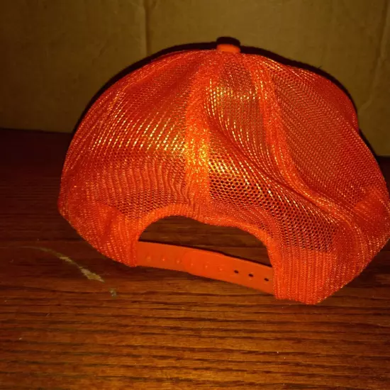 Vintage Keller Farms Farming Cap Hat Trucker Orange White Mesh Adjustable