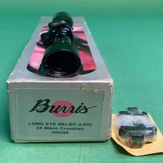 Burris Long Eye Relief 3x Mikro Pistol Scope .625" Tube FreeRings P/N 200295 NOS