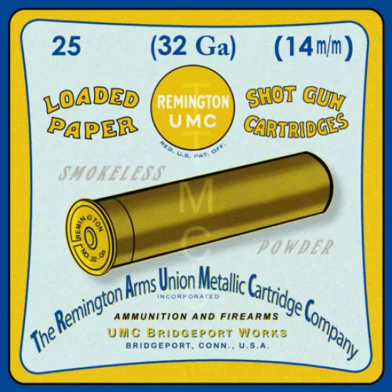 Reproduction Vintage UMC 32 Ga Shotgun Shell Box Label Canvas Print