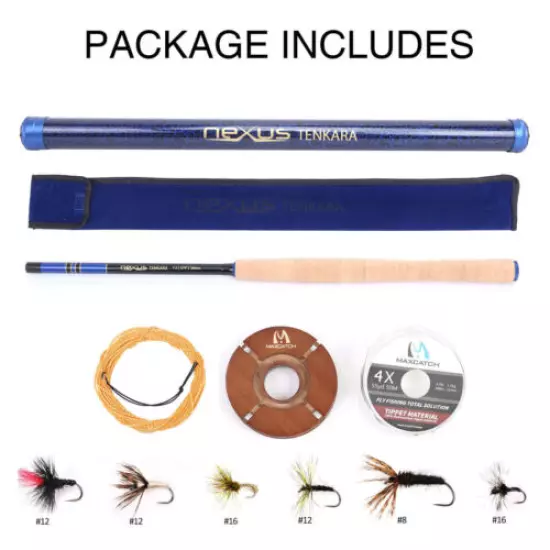 Maxcatch Tenkara Rod Combo 12' 13' 13'6'' 13’/14’7” 7:3 action, Line, Flies Kits