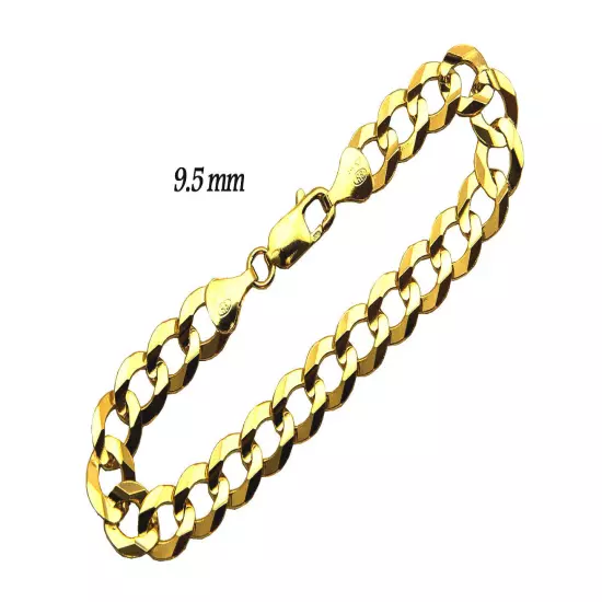 14k Solid Yellow Gold Cuban Link 3.5mm-12mm Chain Necklace Bracelet 7"-30"