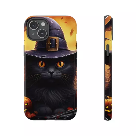 Custom Dual Layer Protective iPhone Case, Cat Witch