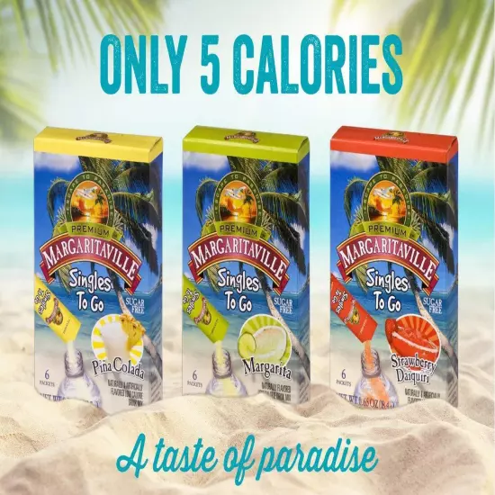 Singles To Go Water Drink Mix - Pina Colada Flavored, Non-Alcoholic Powder St...