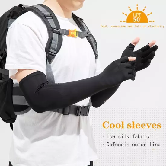 Gloves Half Finger Arm Fingerless Summer Long Cycling Mittens Sleeves