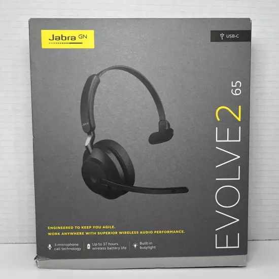 Jabra Evolve2 65 Link380c UC Mono Wireless/Bluetooth Noise-Isolating Headset