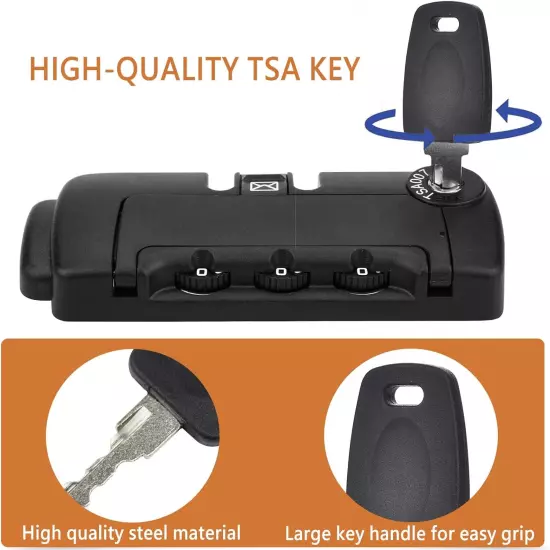 TSA Key TSA007 TSA002 Universal Lock Key Master Suitcase Keys with 2Pcs Key